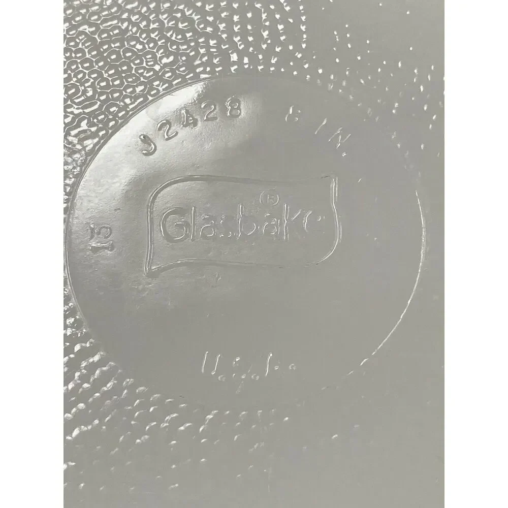 Glasbake Jeannette 8” Square Baking Dish‎ Jeannette #J2428 Green Floral Daisy